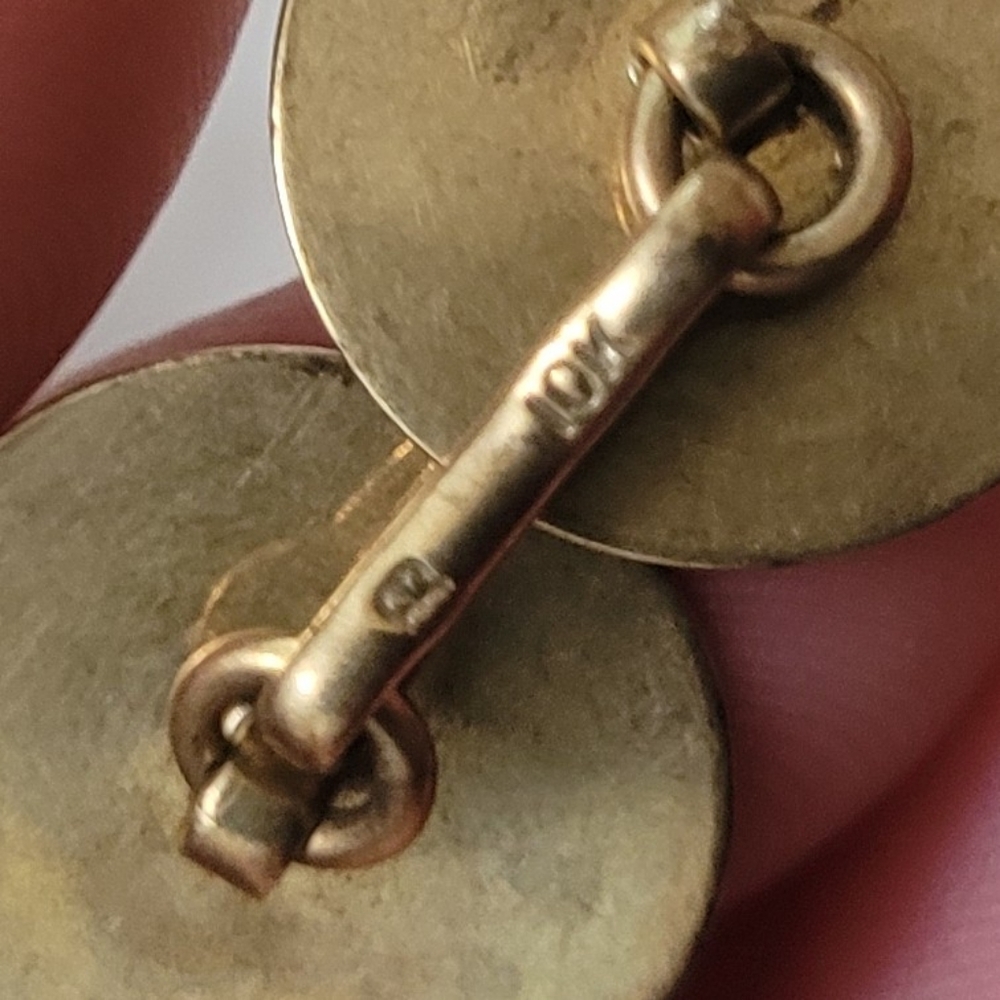 5.25 Grams 10K Gold Signed Vintage Timeless Patterned Textured Cufflinks - Picture 3 of 7